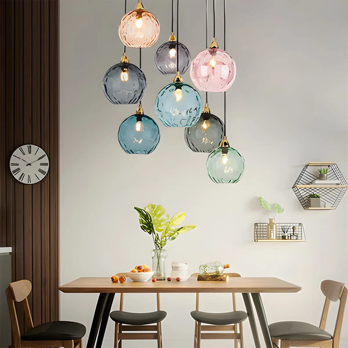 Antizer Colorful Glass Ball Pendant Light for Living Room