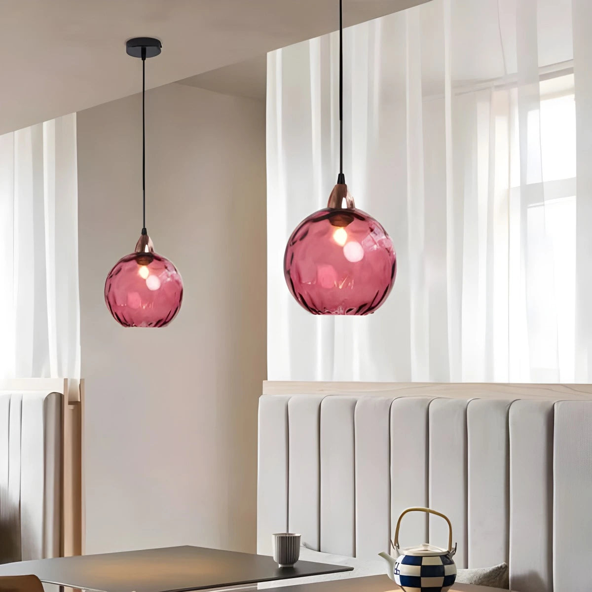 Antizer Colorful Glass Ball Pendant Light for Living Room