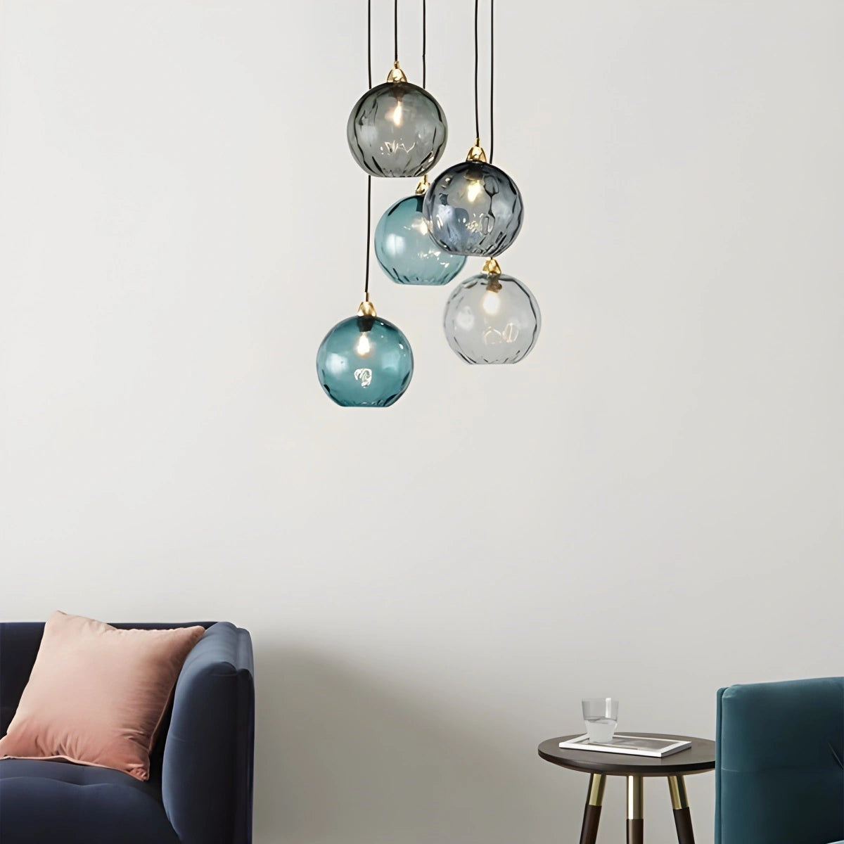 Antizer Colorful Glass Ball Pendant Light for Living Room