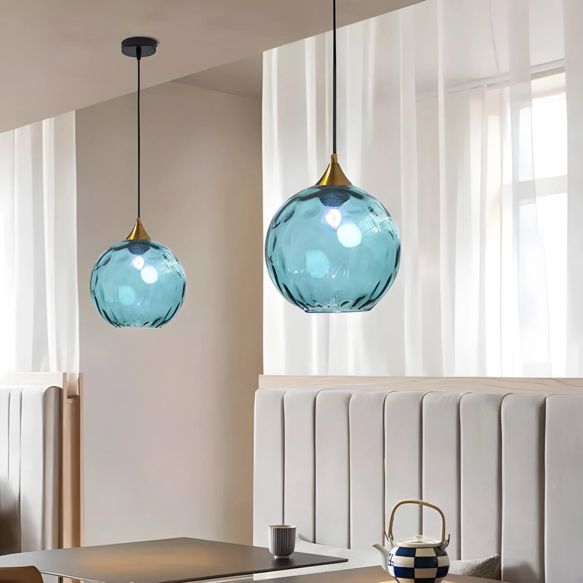 Antizer Colorful Glass Ball Pendant Light for Living Room