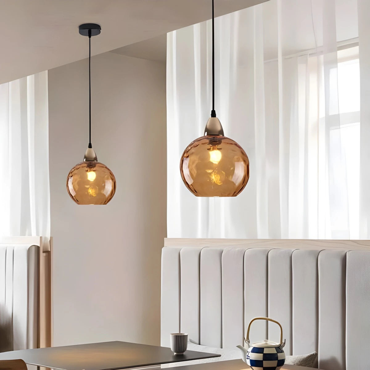Antizer Colorful Glass Ball Pendant Light for Living Room