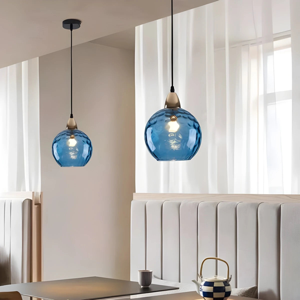 Antizer Colorful Glass Ball Pendant Light for Living Room