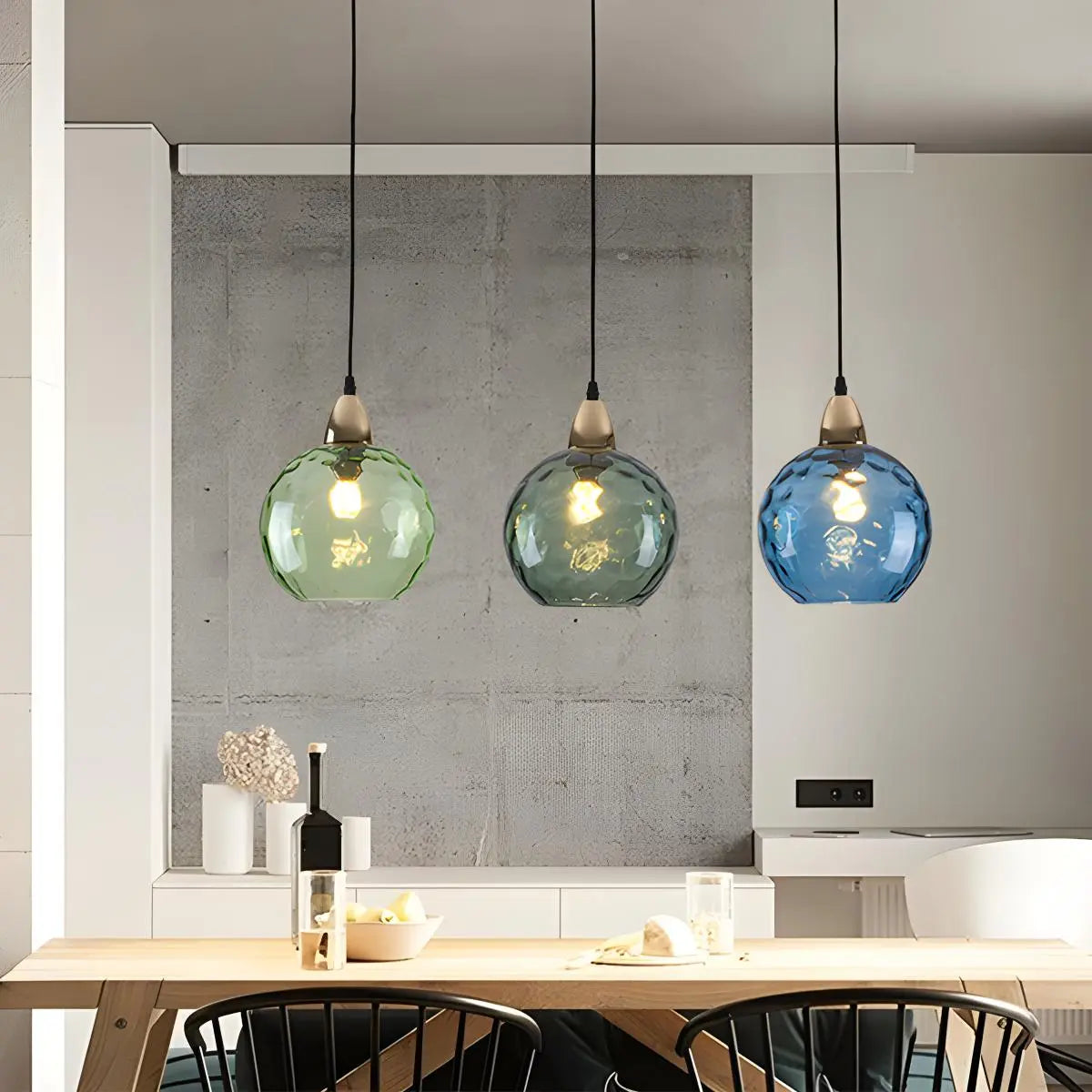 Antizer Colorful Glass Ball Pendant Light for Living Room