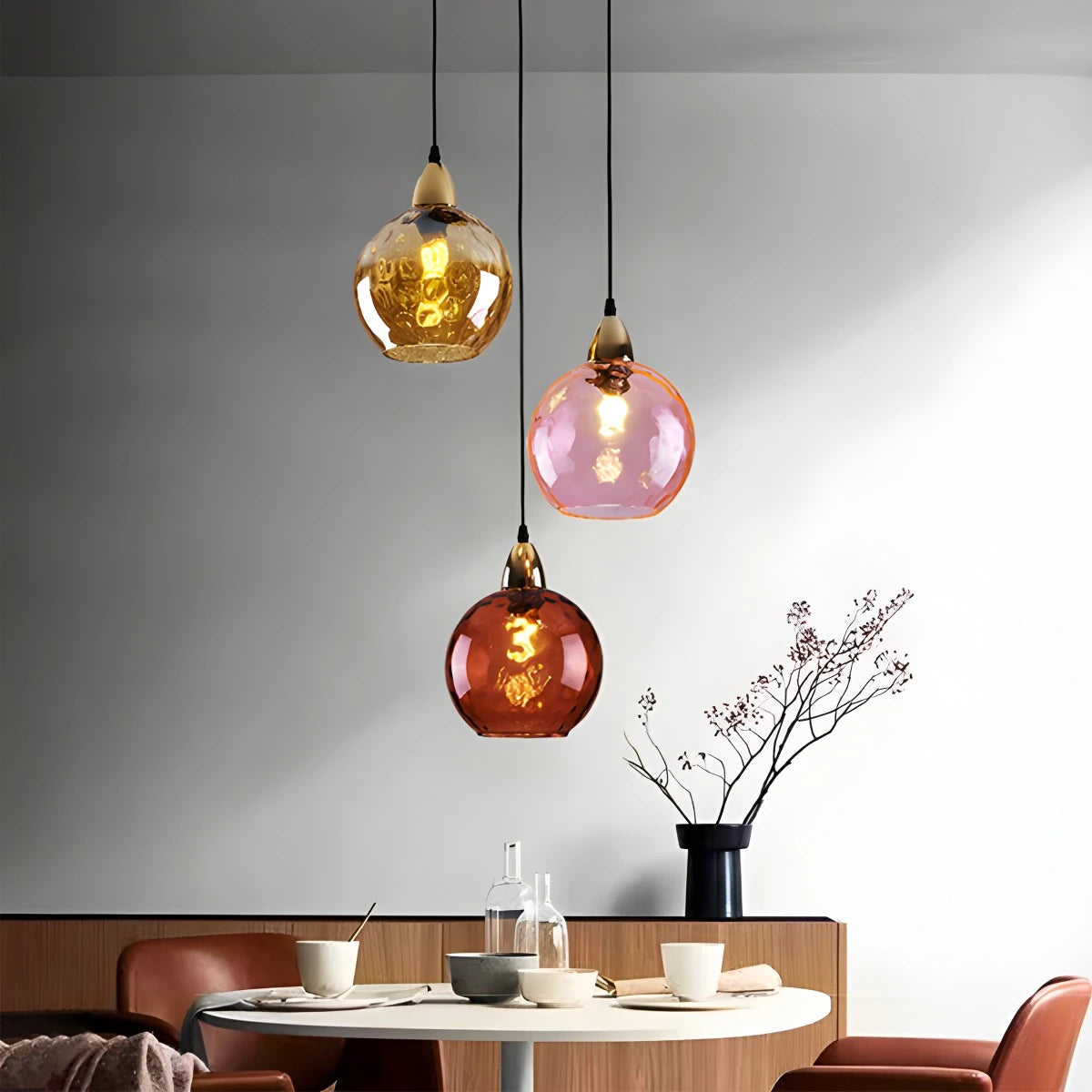 Antizer Colorful Glass Ball Pendant Light for Living Room
