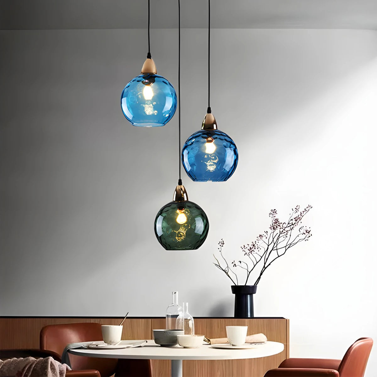 Antizer Colorful Glass Ball Pendant Light for Living Room