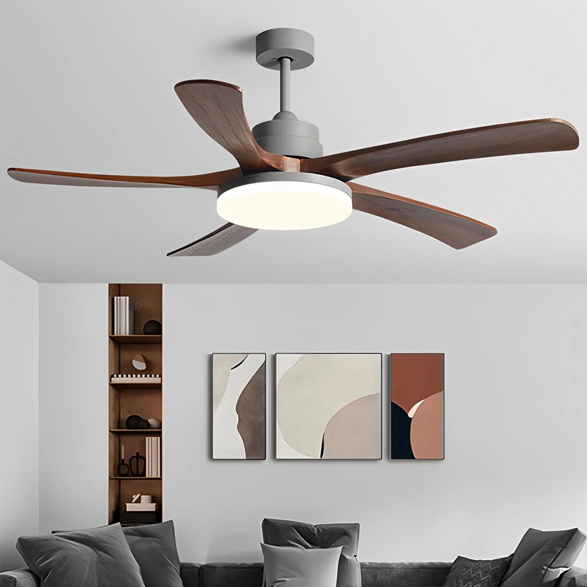 Antizer High Wind Solid Wood Ceiling Fan Light