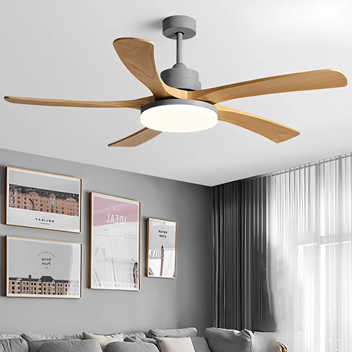 Antizer High Wind Solid Wood Ceiling Fan Light