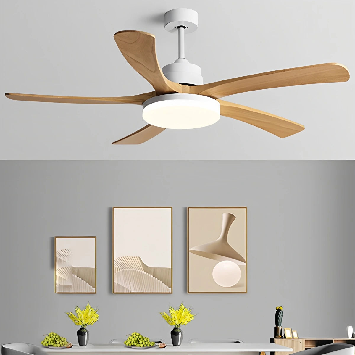 Antizer High Wind Solid Wood Ceiling Fan Light