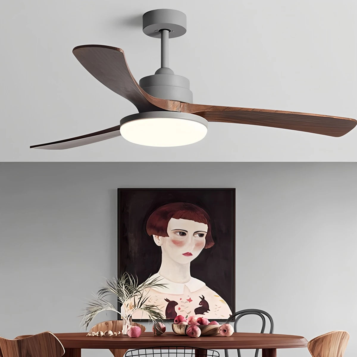 Antizer High Wind Solid Wood Ceiling Fan Light