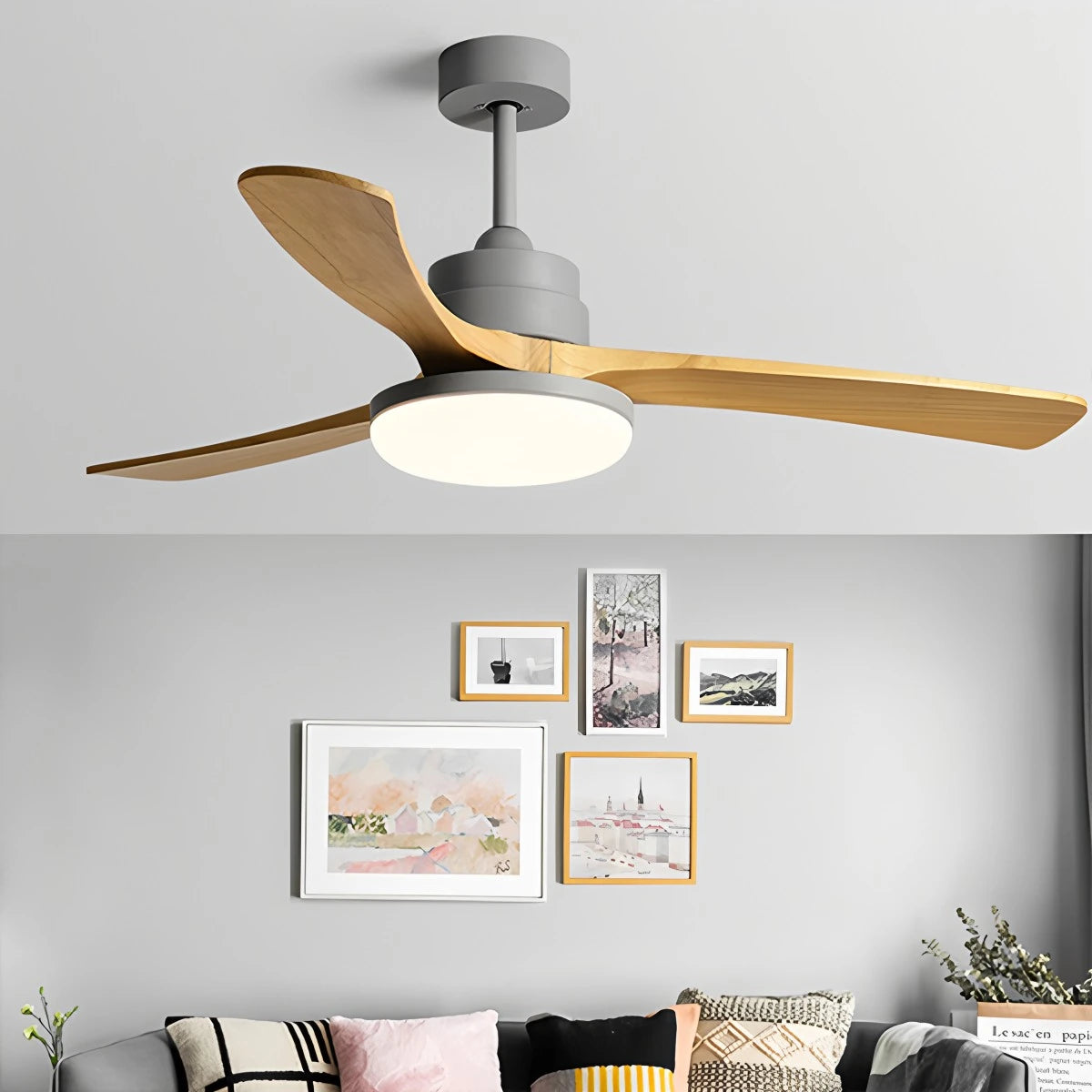 Antizer High Wind Solid Wood Ceiling Fan Light