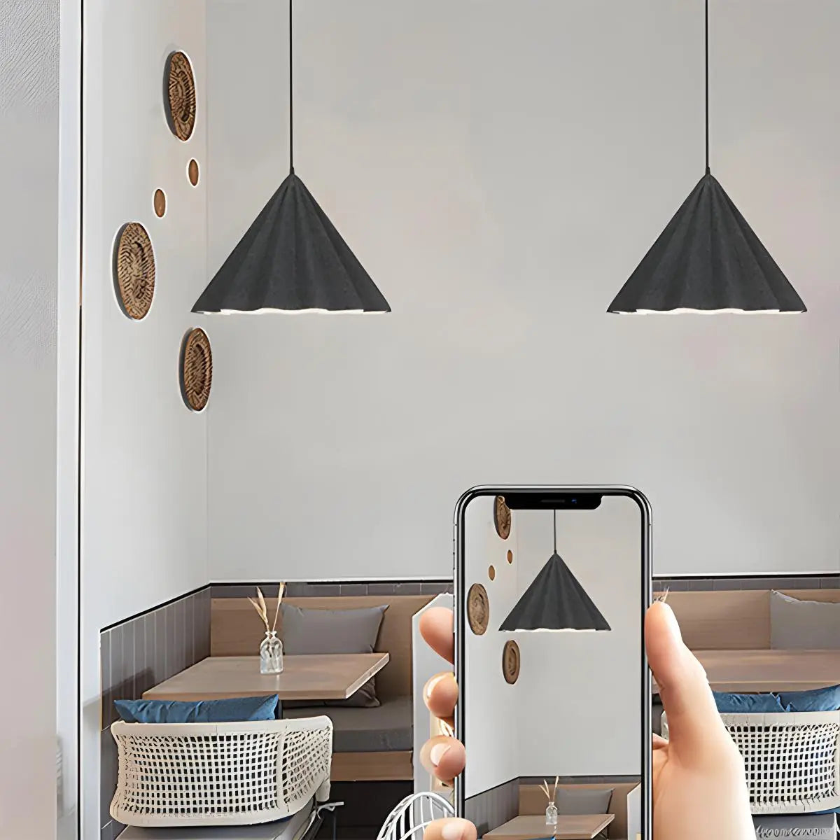 Antizer Ice Cream Shaped Felt Pendant Light for Kids Room
