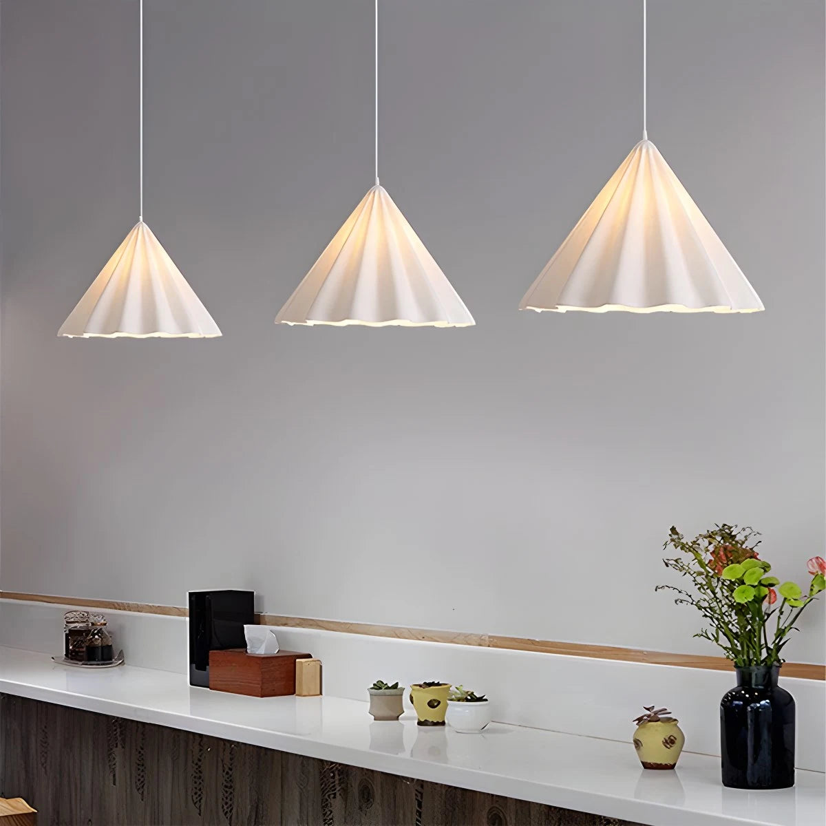 Antizer Ice Cream Shaped Felt Pendant Light for Kids Room