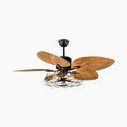 Antizer Industrial Tropical Palm Leaves Ceiling Fan Light