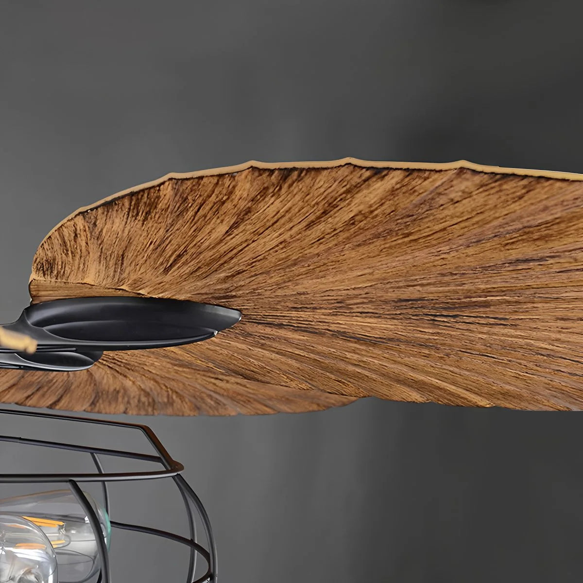 Antizer Industrial Tropical Palm Leaves Ceiling Fan Light