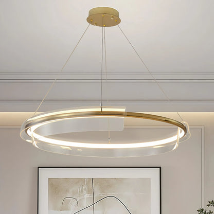 Antizer Iron Acrylic Circular Chandelier for Living Room