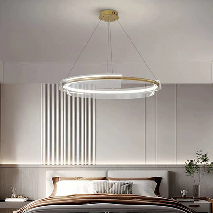 Antizer Iron Acrylic Circular Chandelier for Living Room