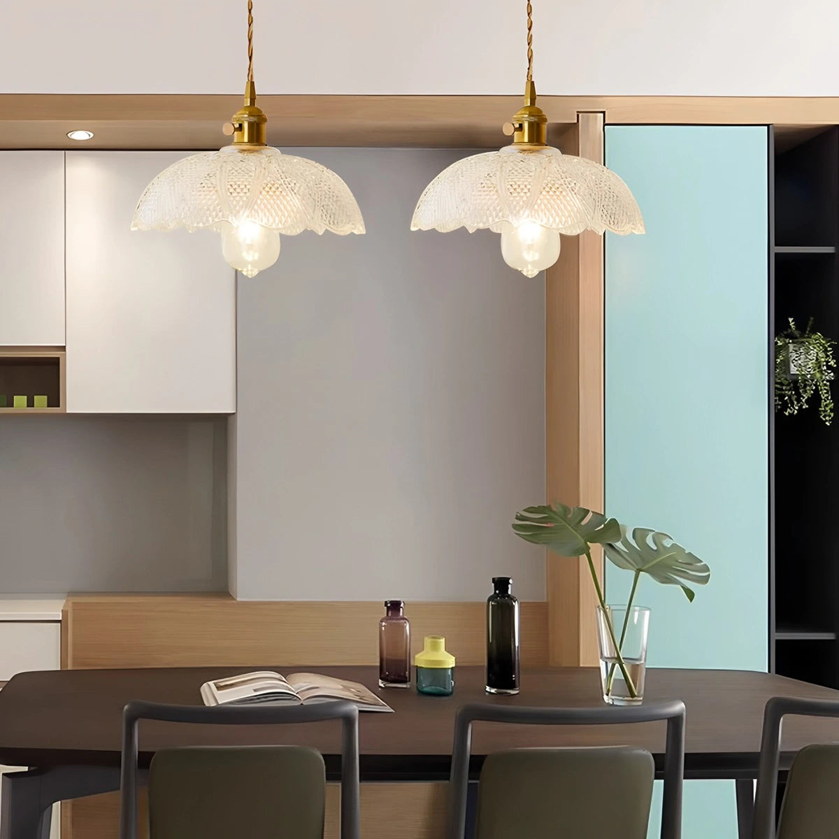 Antizer Isabel Glass Pendant Light for Kitchen Island