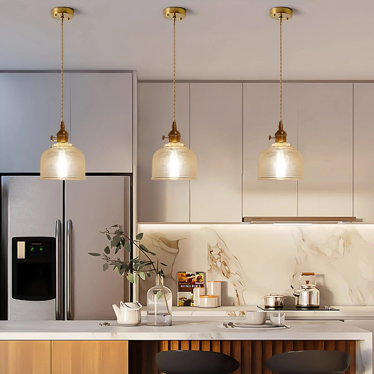 Antizer Isabel Glass Pendant Light for Kitchen Island