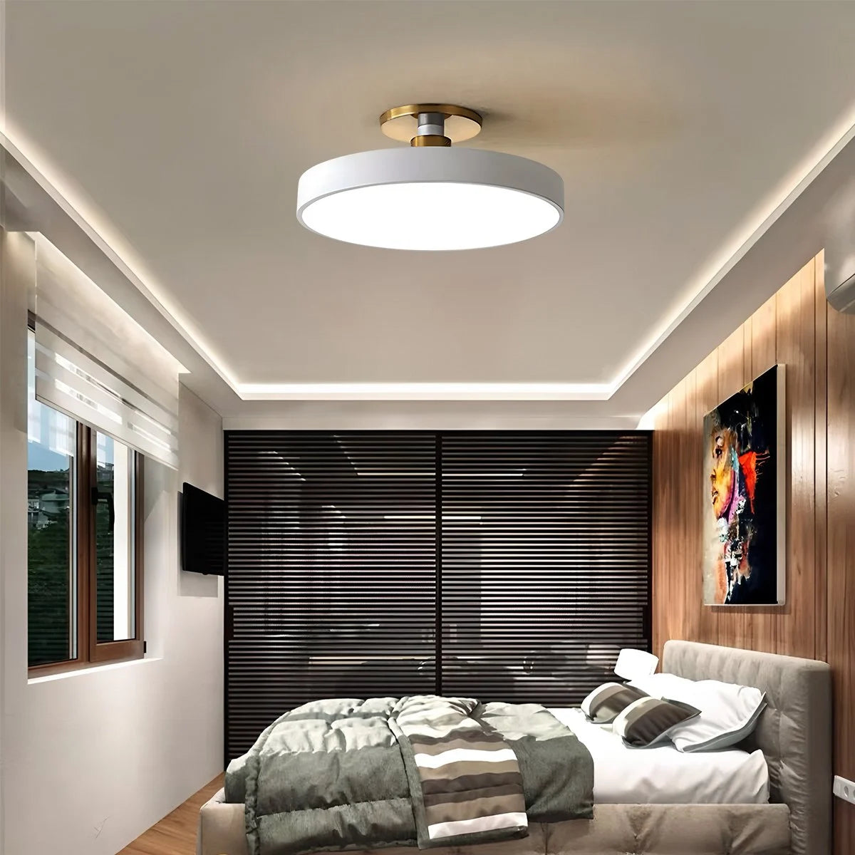 Antizer Isla Flush Mount Ceiling Lamp for Bedroom