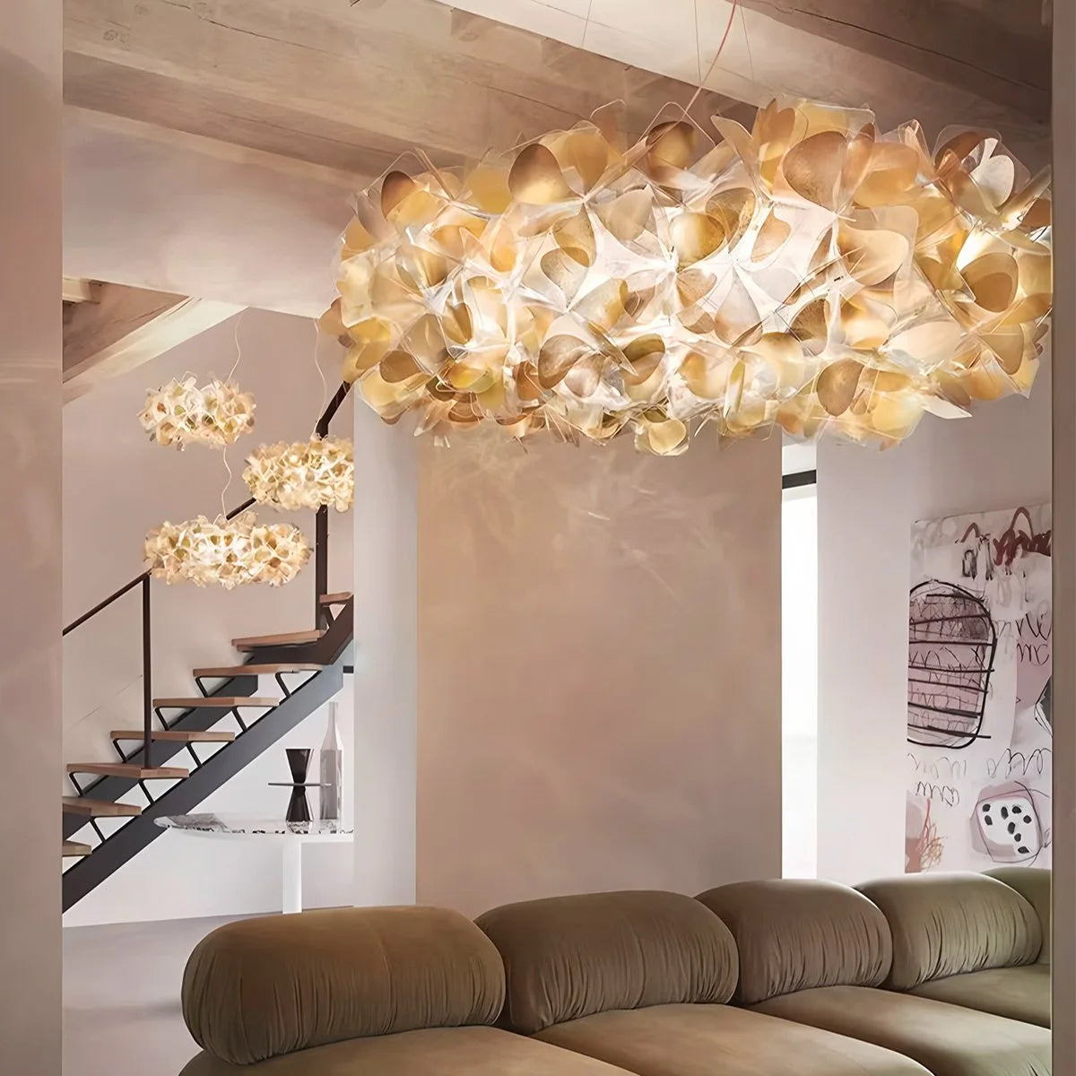 golden flower chandelier