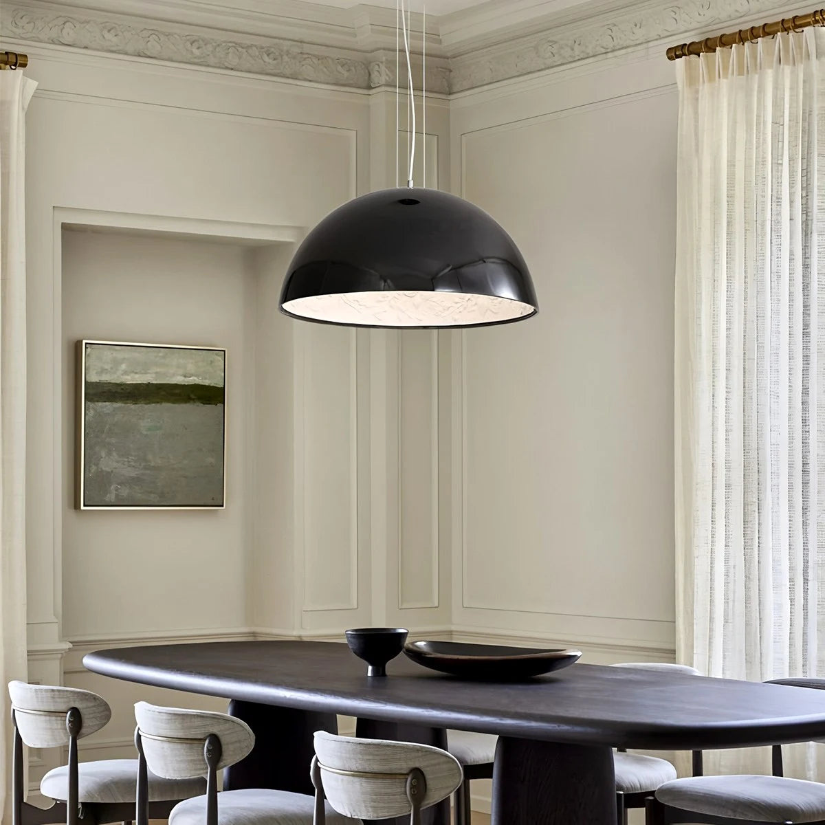 Antizer Italian Semi-Circular Gypsum Relief Pendant Light