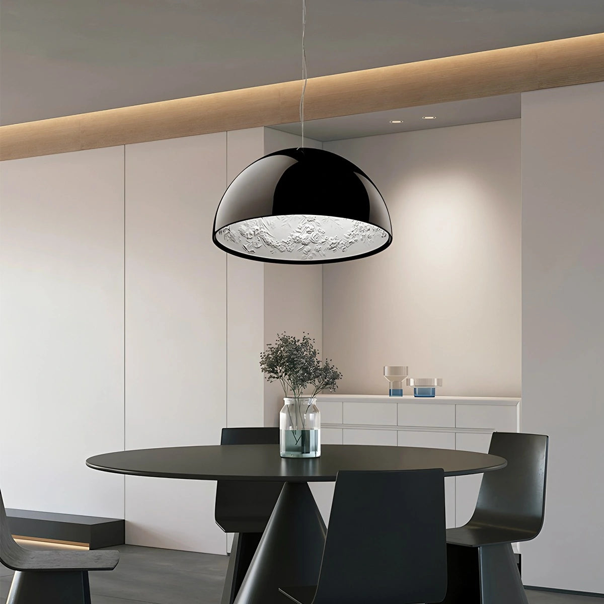 Antizer Italian Semi-Circular Gypsum Relief Pendant Light