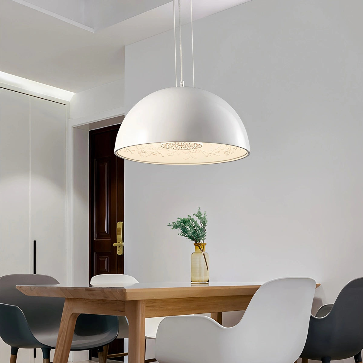Antizer Italian Semi-Circular Gypsum Relief Pendant Light