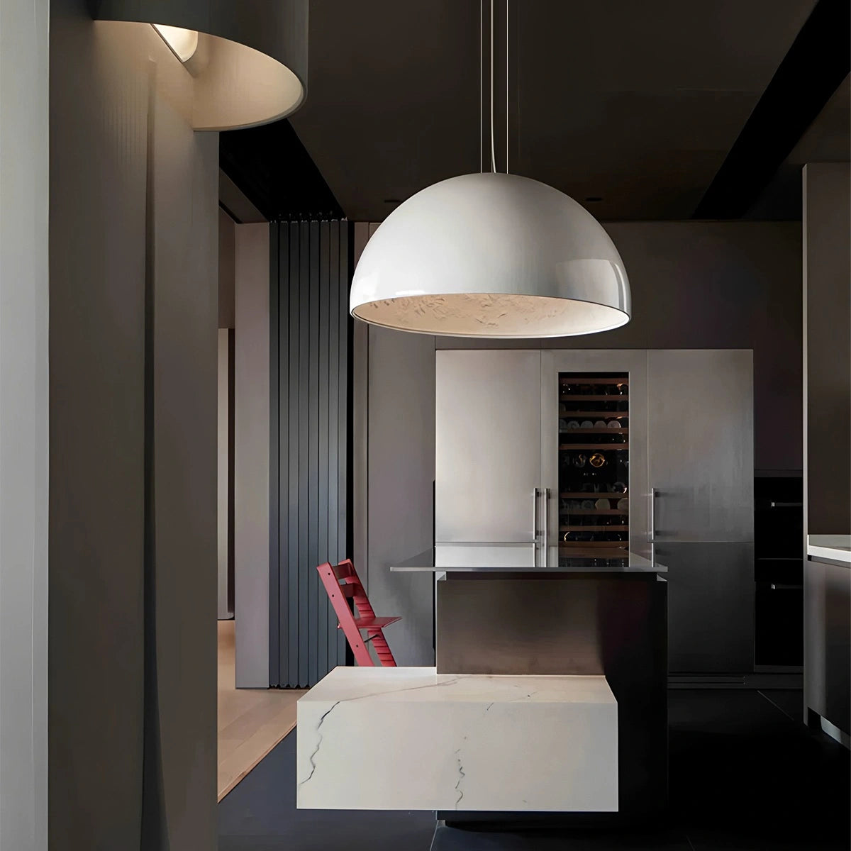Antizer Italian Semi-Circular Gypsum Relief Pendant Light