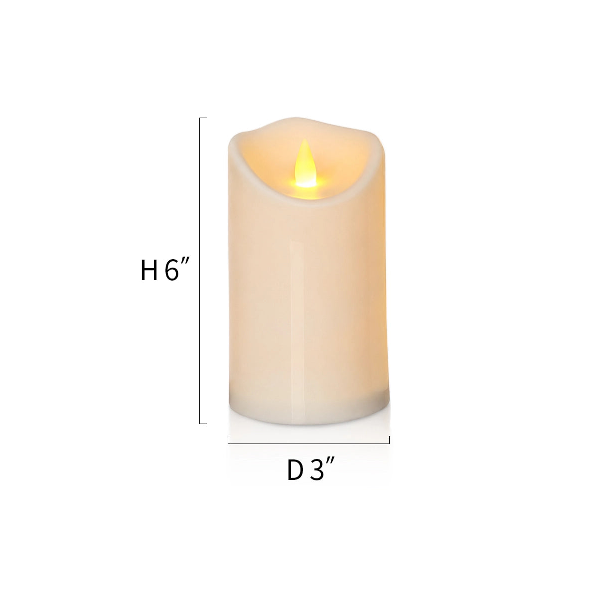 Antizer Ivory Outdoor Waterproof Pillars Flameless Candle 12 Pack × 12