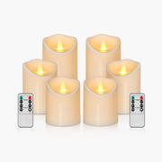 Antizer Ivory Outdoor Waterproof Pillars Flameless Candle 24 Pack × 6
