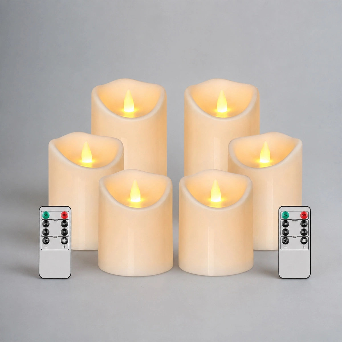 Antizer Ivory Outdoor Waterproof Pillars Flameless Candle 24 Pack × 6