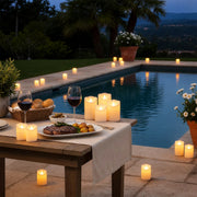 Antizer Ivory Outdoor Waterproof Pillars Flameless Candle 24 Pack × 6