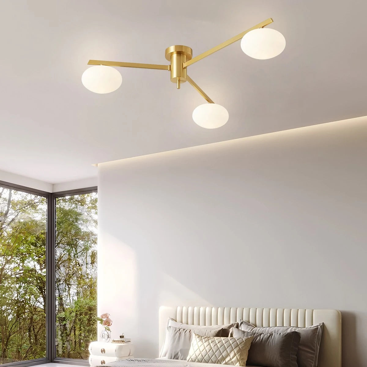 Antizer Modern Multi-Arm Semi Flush Mount Ceiling Light