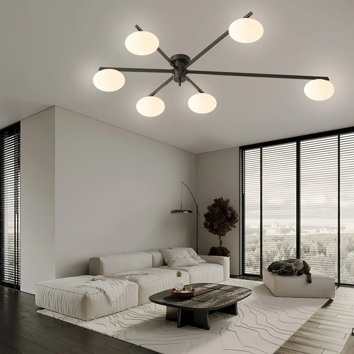 Antizer Modern Multi-Arm Semi Flush Mount Ceiling Light
