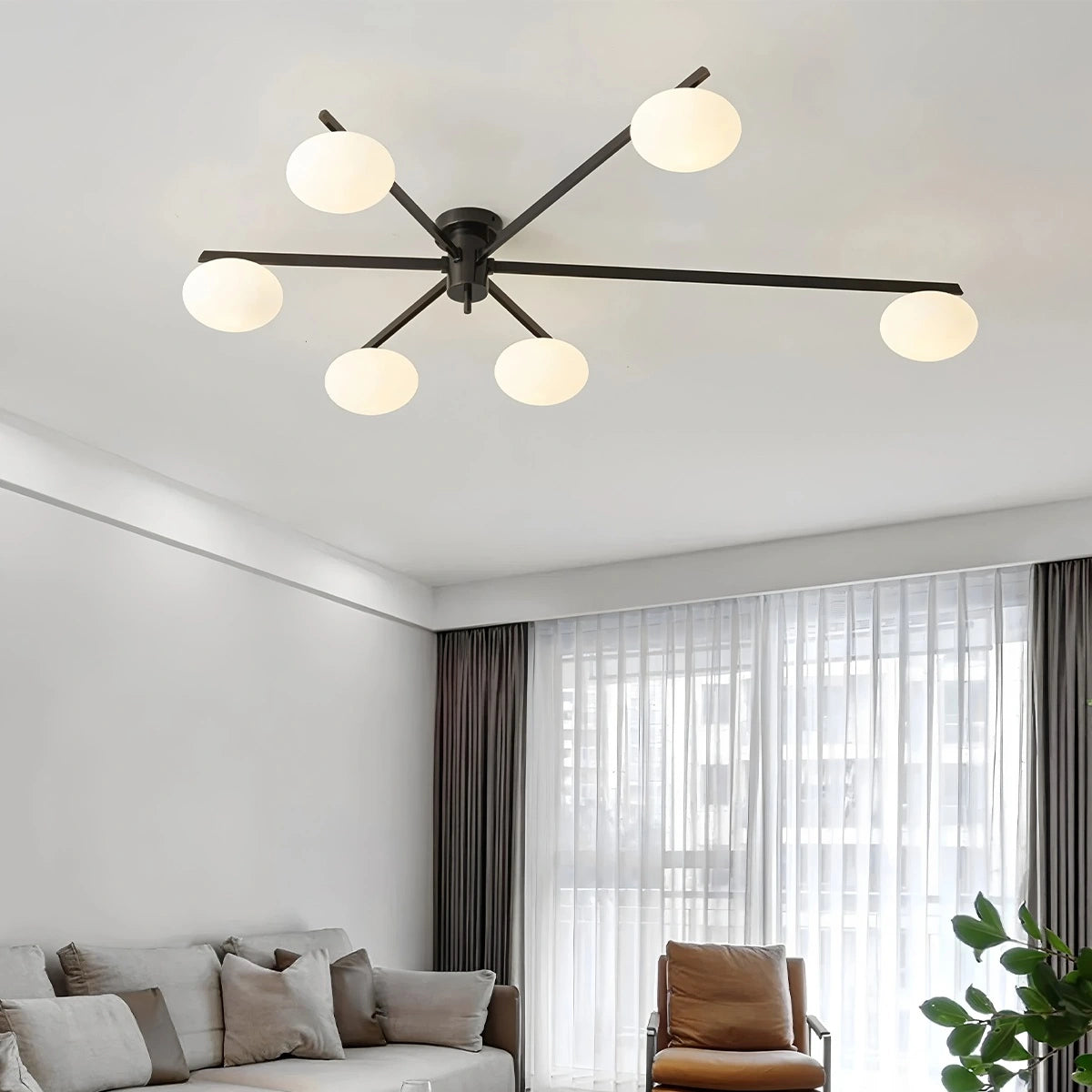 Antizer Modern Multi-Arm Semi Flush Mount Ceiling Light