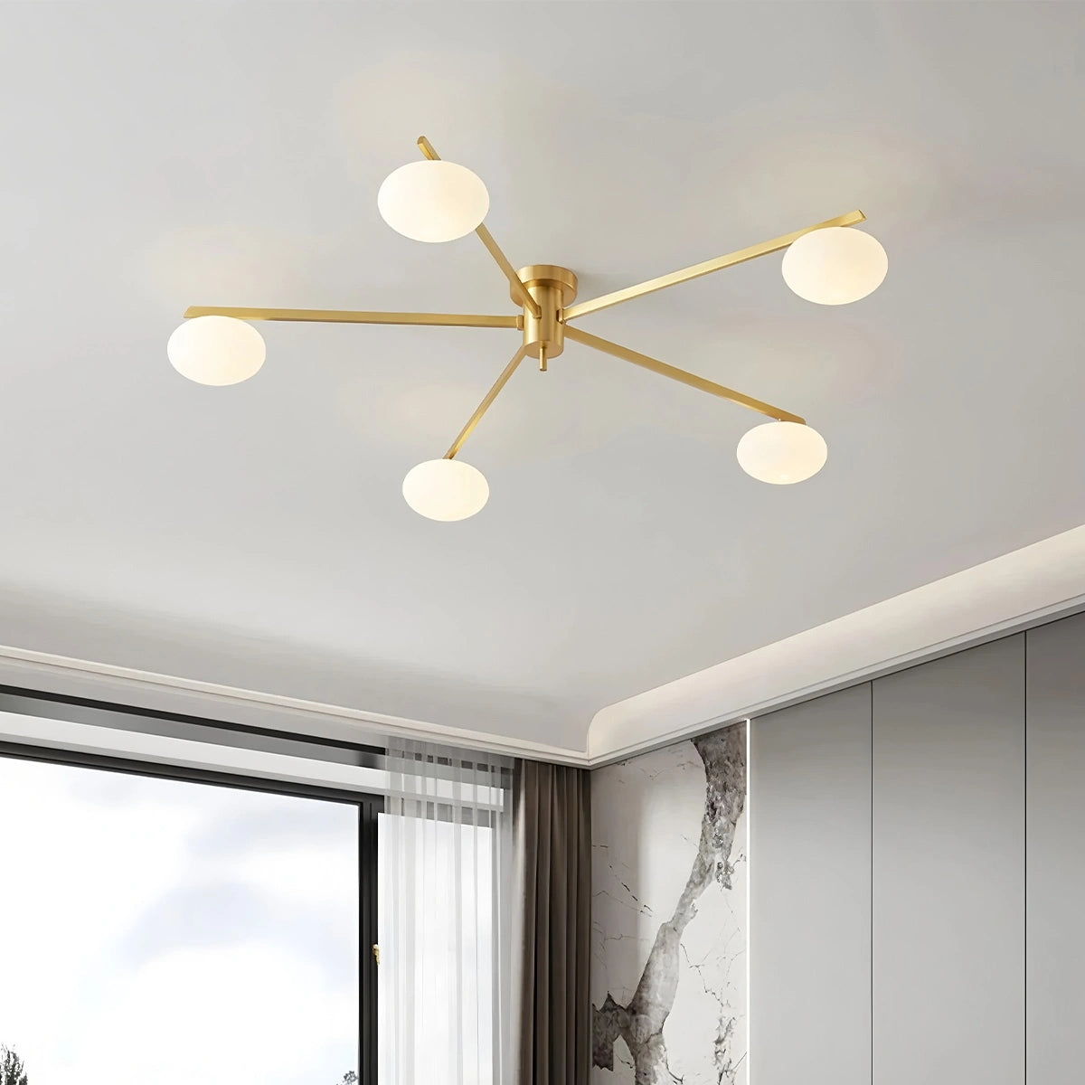Antizer Modern Multi-Arm Semi Flush Mount Ceiling Light