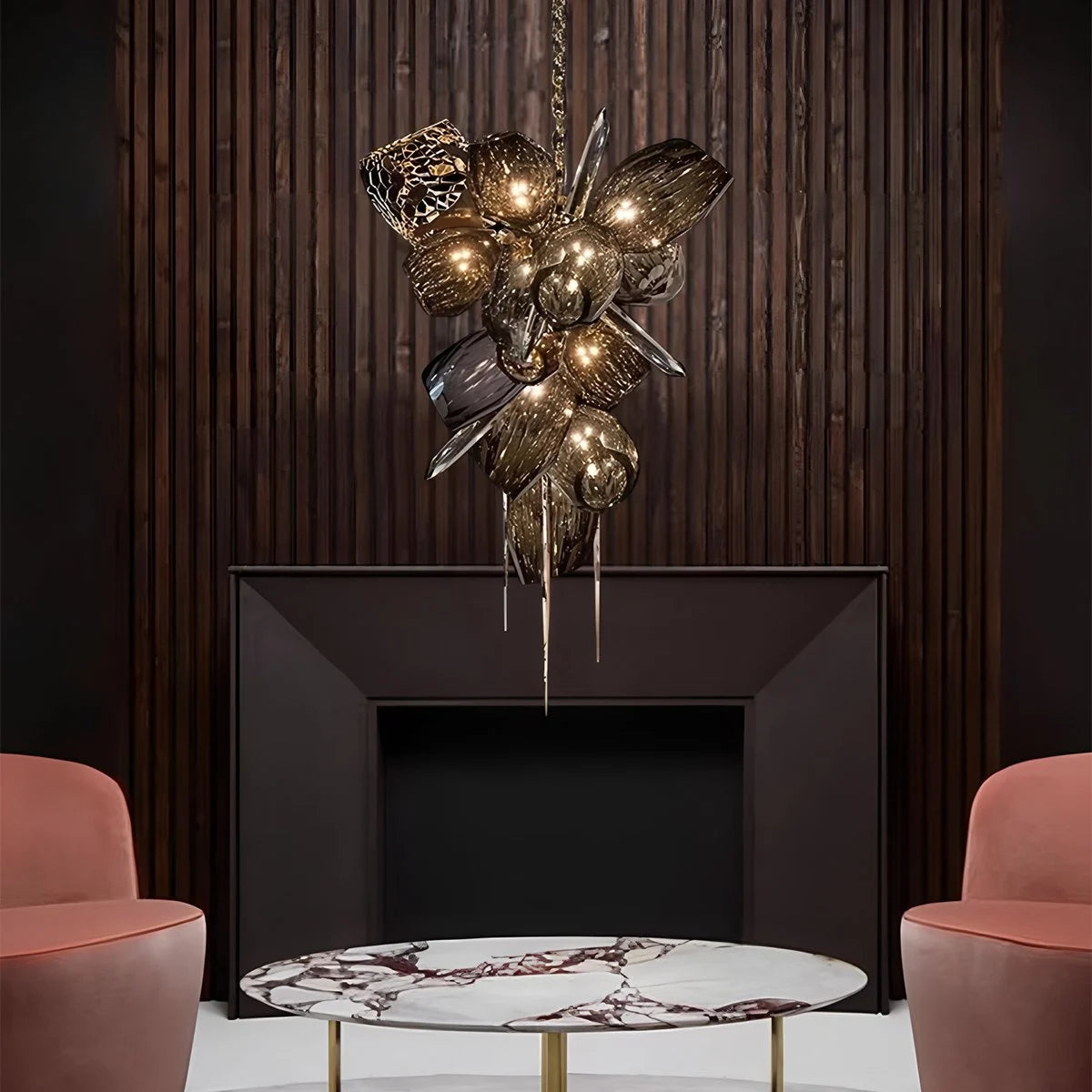 Antizer Kallisto Sculptural Glass Chandelier for Dining Room