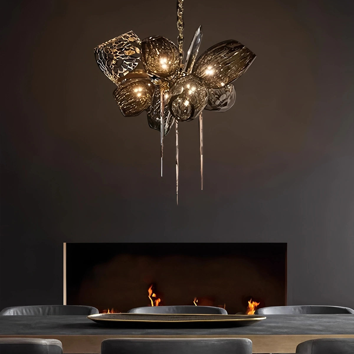 Antizer Kallisto Sculptural Glass Chandelier for Dining Room