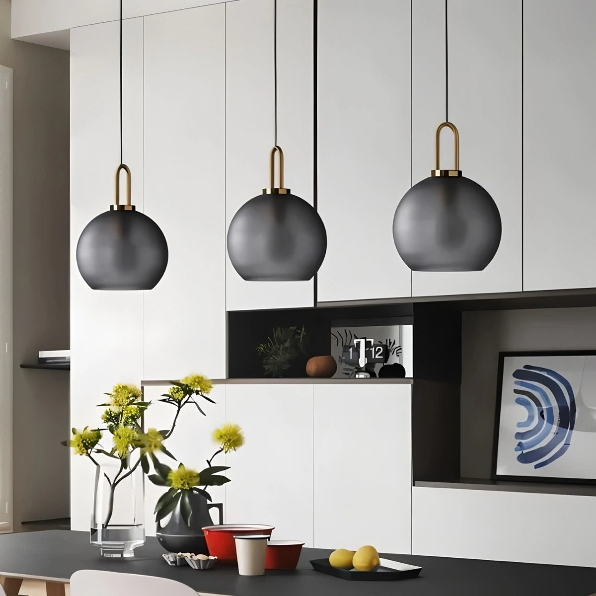 Antizer Kanani Frosted Glass Pendant Light for Kitchen