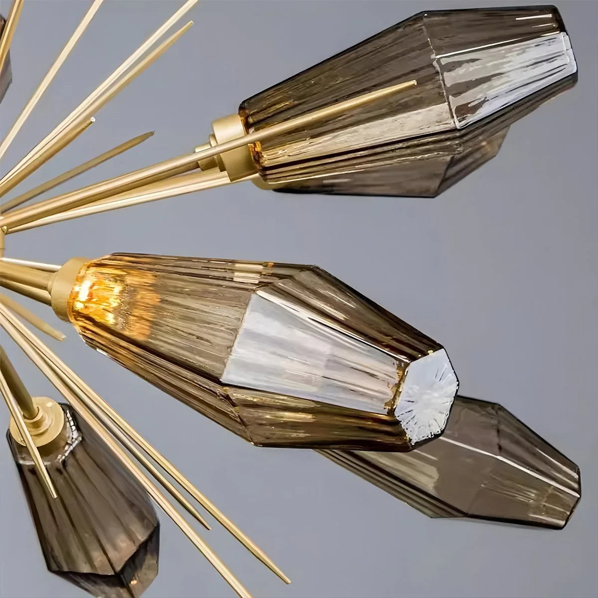 Antizer Kristal Rock Glass Chandelier for Dining Room