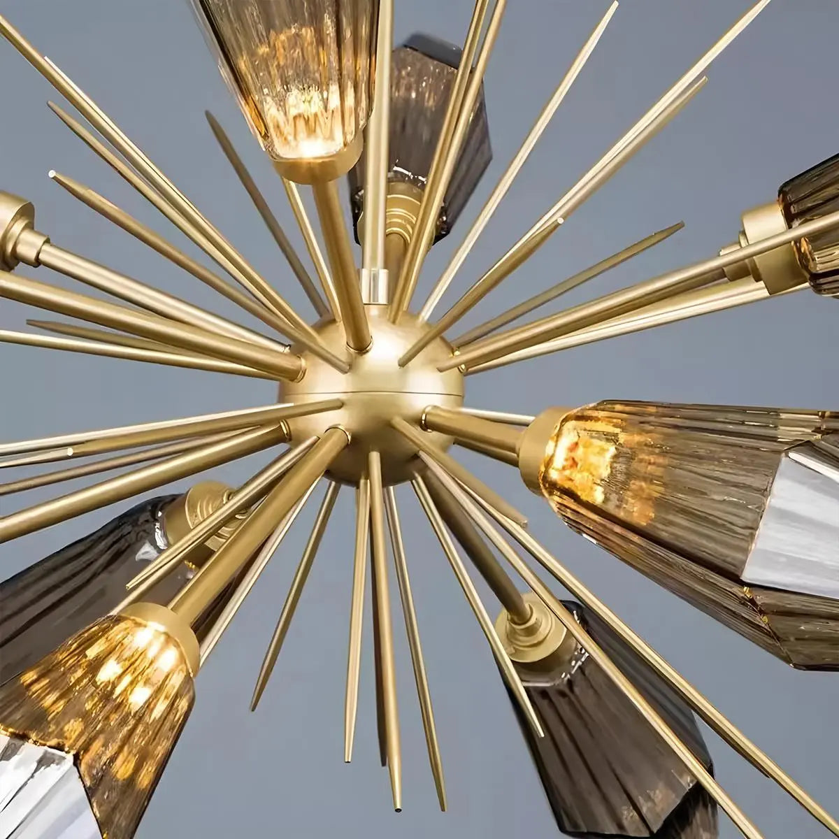 Antizer Kristal Rock Glass Chandelier for Dining Room
