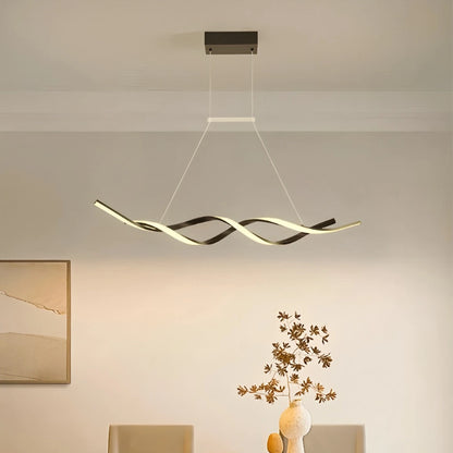 Antizer LED Linear Wave Chandelier for Dining Room