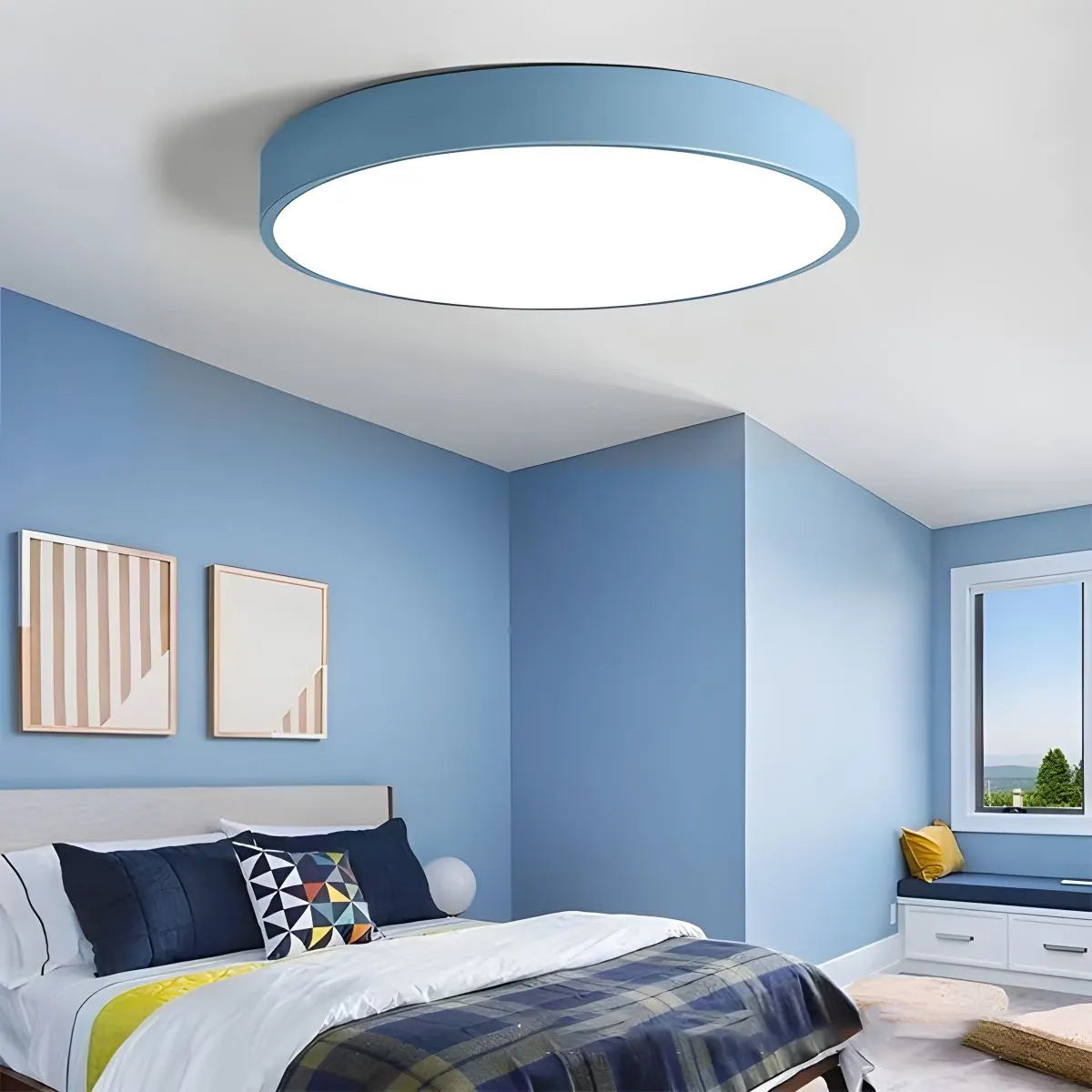 Antizer LED Minimalist Circular Macaron Ceiling Light