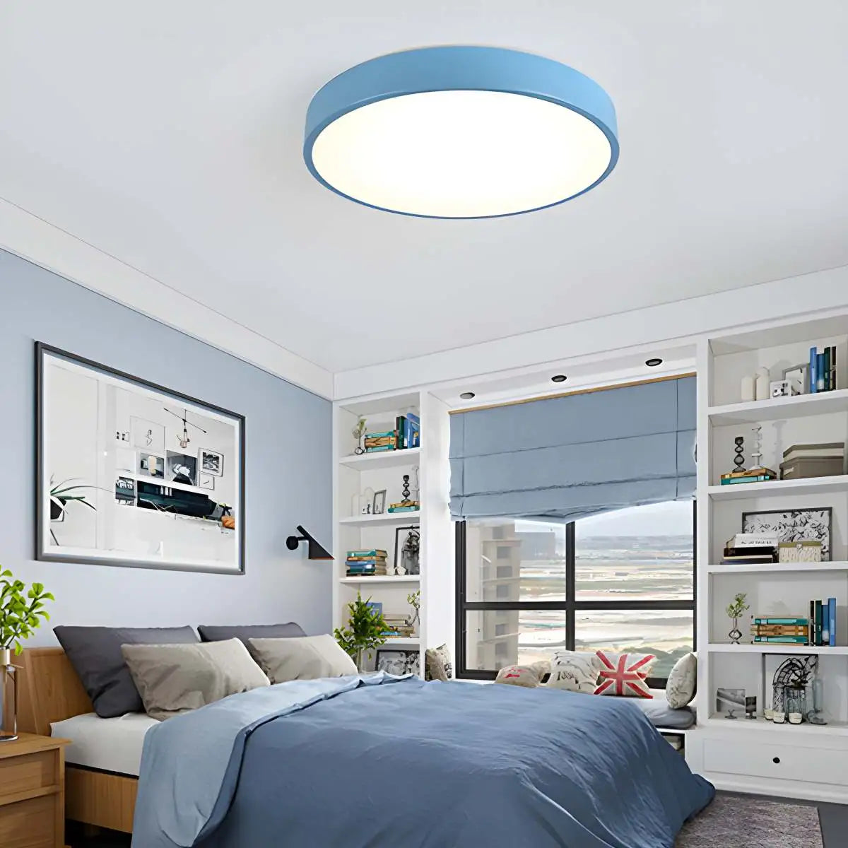 Antizer LED Minimalist Circular Macaron Ceiling Light