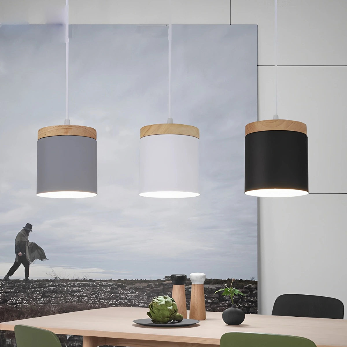 Antizer Laetus Modern Wood Accent Pendant Light