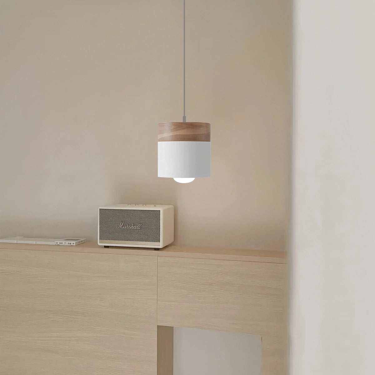 Antizer Laetus Modern Wood Accent Pendant Light