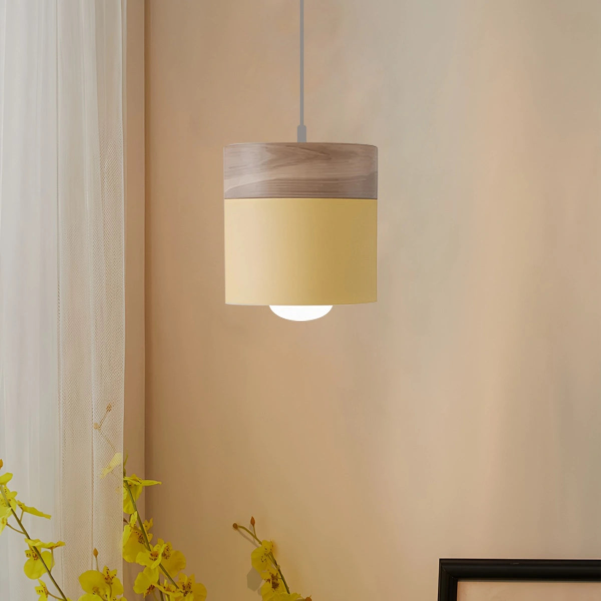 Antizer Laetus Modern Wood Accent Pendant Light