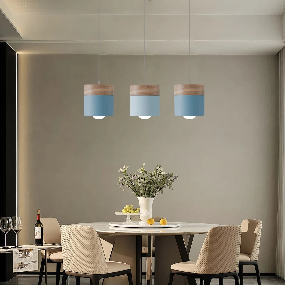 Antizer Laetus Modern Wood Accent Pendant Light