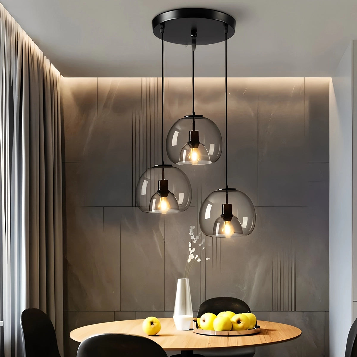 Antizer Smoky Grey Glass Pendant Light