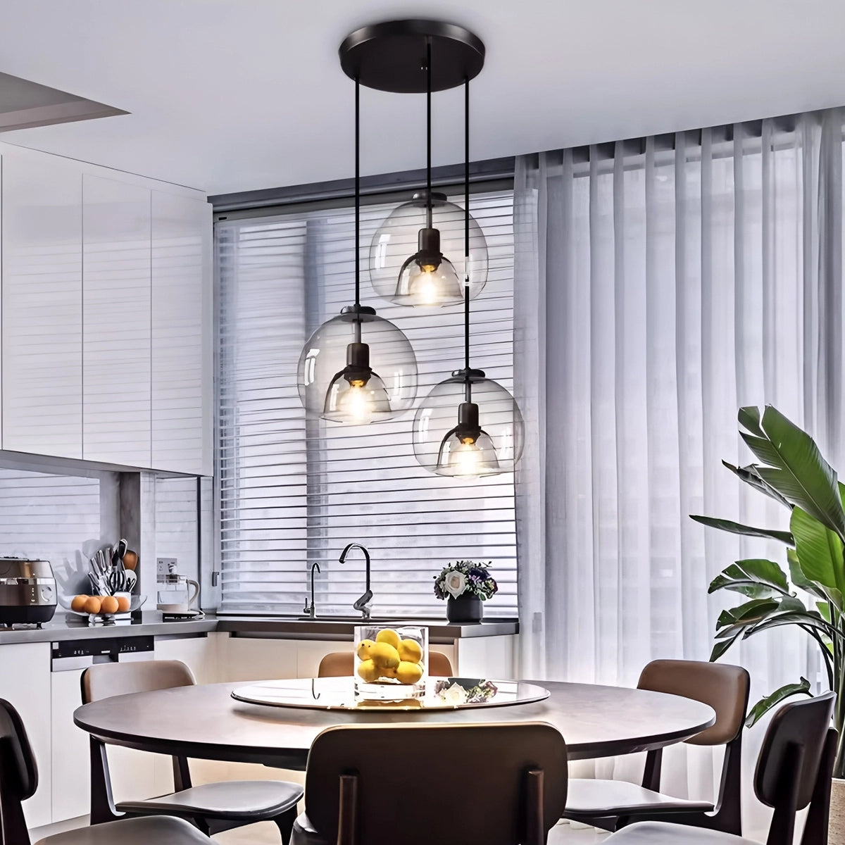 Antizer Smoky Grey Glass Pendant Light